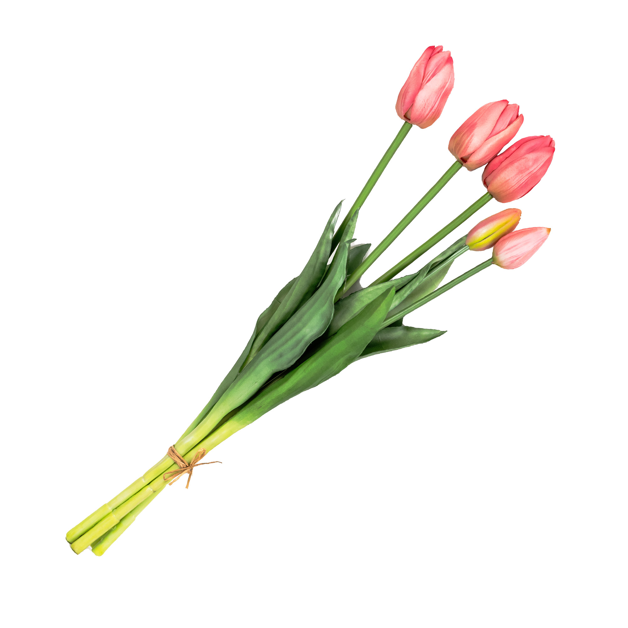 Artificial bouquet of tulips silicone, 5pcs
